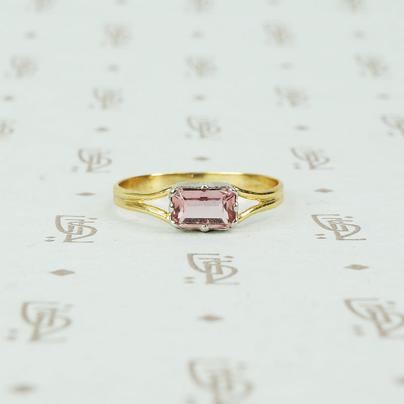 Vintage Pink Imperial Topaz in Recycled Platinum and 18k