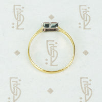 pink imperial topaz cut back collet platinum and 18k gold recycled