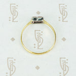 pink imperial topaz cut back collet platinum and 18k gold recycled