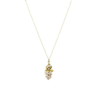 Antique Grape Pendant Pink Pearls Diamond and Gold