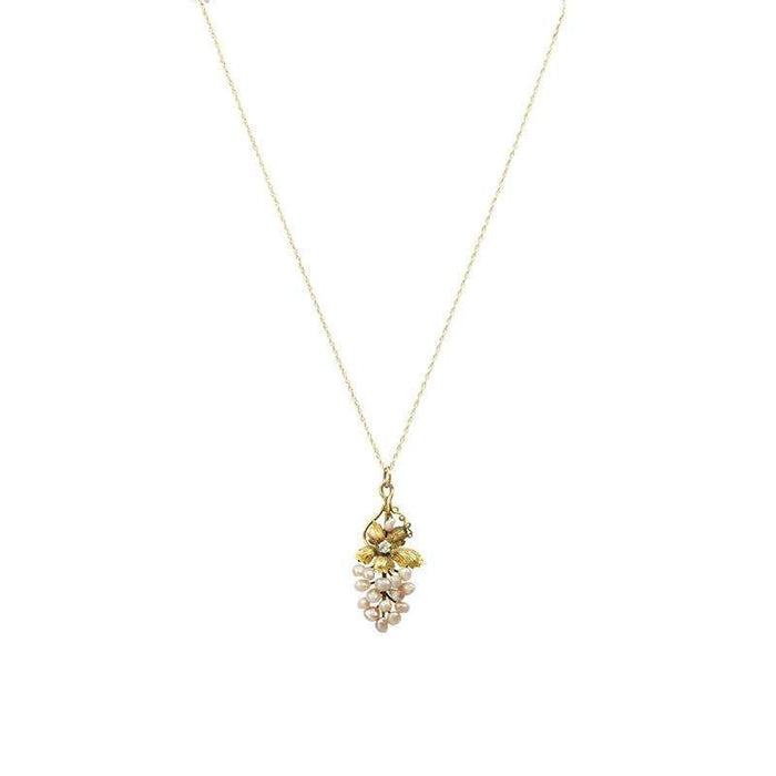 Antique Grape Pendant Pink Pearls Diamond and Gold