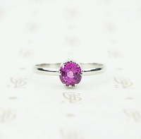 Cherry Blossom Pink Sapphire Solitaire in Recycled Platinum