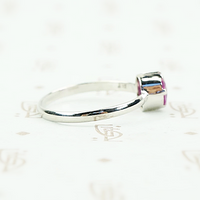 Cherry Blossom Pink Sapphire Solitaire in Recycled Platinum