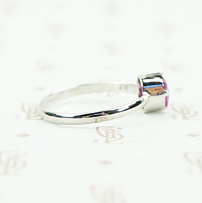 Cherry Blossom Pink Sapphire Solitaire in Recycled Platinum