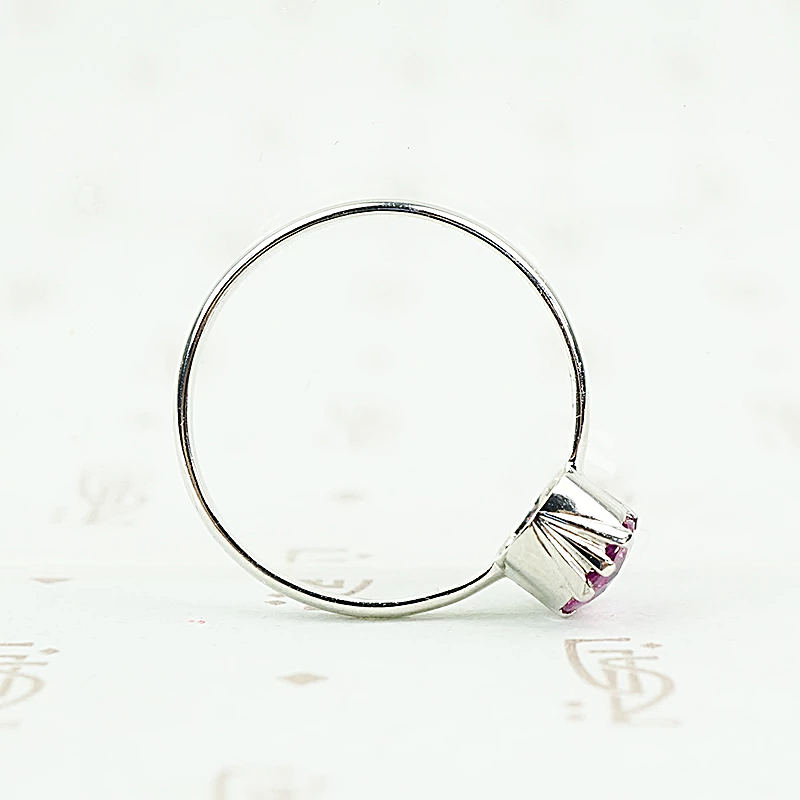 Cherry Blossom Pink Sapphire Solitaire in Recycled Platinum