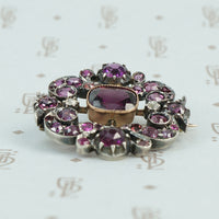 19th century almandine garnet brooch side view