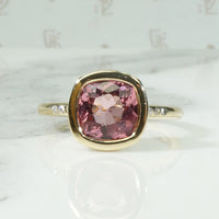 Cushion Cut Vintage Pink Tourmaline Ring by 720