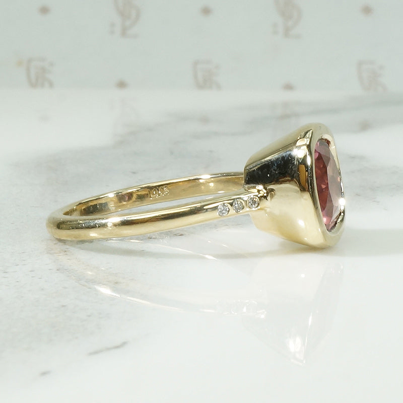 Cushion Cut Vintage Pink Tourmaline Ring by 720