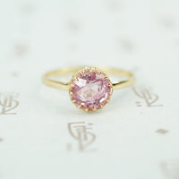 pink tourmaline in recycled 14k yellow gold ring