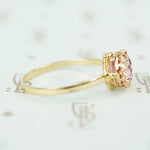 pink tourmaline in recycled 14k yellow gold ring side