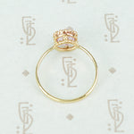 pink tourmaline in recycled 14k yellow gold ring profile