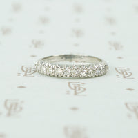 1940's 10 diamond wedding band in platinum with knife edge band