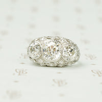 Edwardian Platinum and Diamond Dome Ring