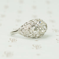 Edwardian Platinum and Diamond Dome Ring