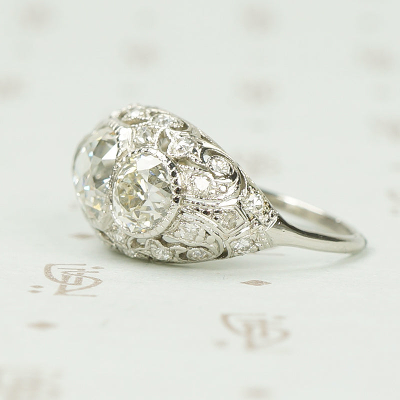 Edwardian Platinum and Diamond Dome Ring