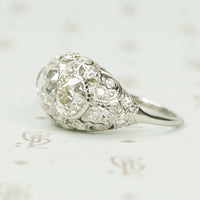 Edwardian Platinum and Diamond Dome Ring