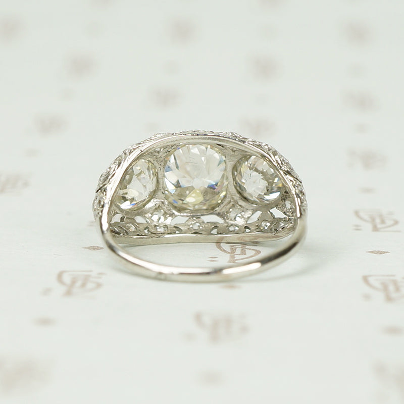 Edwardian Platinum and Diamond Dome Ring