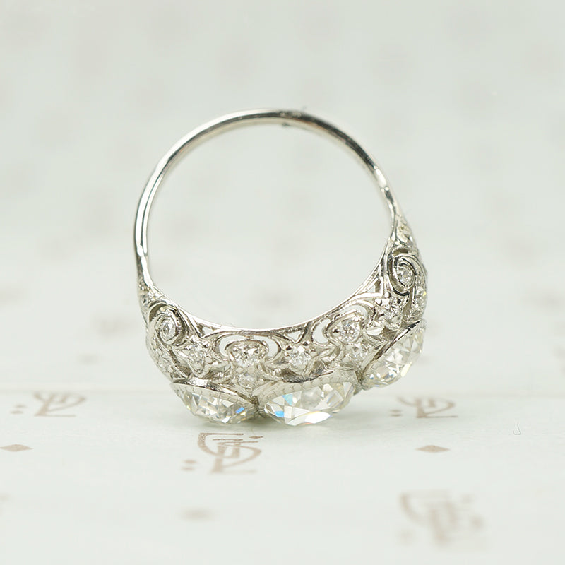 Edwardian Platinum and Diamond Dome Ring