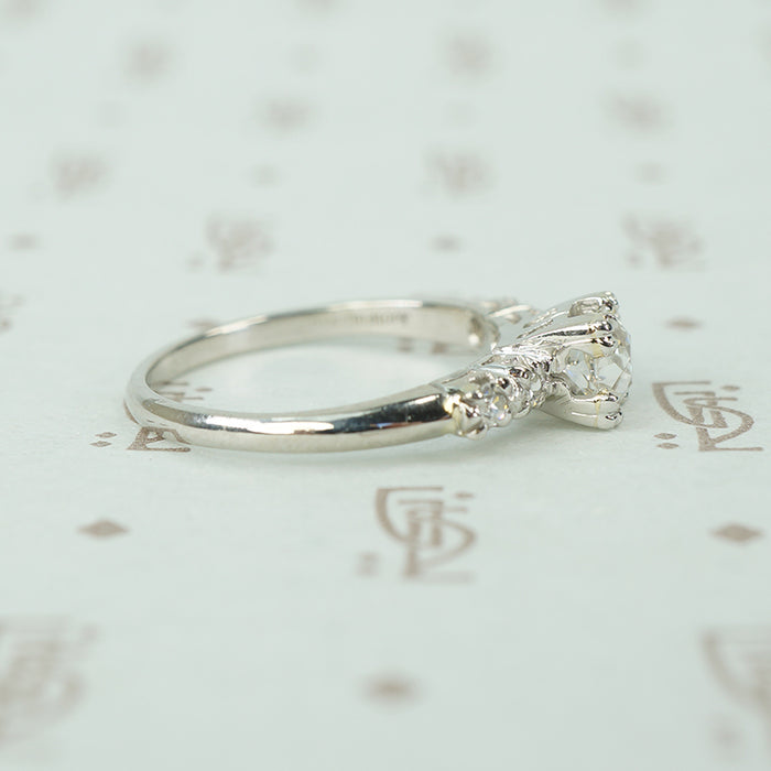 Sparkling Vintage 1940's Platinum Engagement Ring