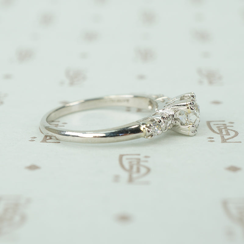 Sparkling Vintage 1940's Platinum Engagement Ring