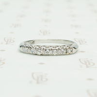 7 diamond platinum classic 1940's wedding band