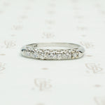 7 diamond platinum classic 1940's wedding band
