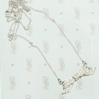 Edwardian Pavé Diamond Bow Necklace