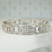 Exquisite Platinum and Diamond Art Deco Bracelet