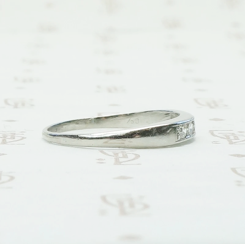 Vintage Channel Set Diamond Platinum Band