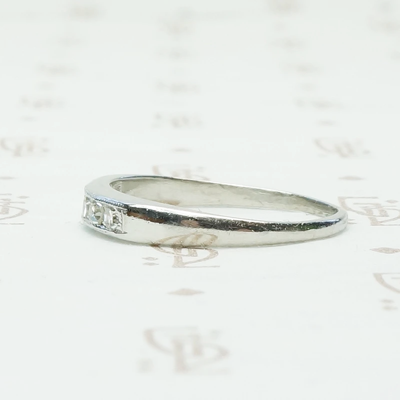 Vintage Channel Set Diamond Platinum Band