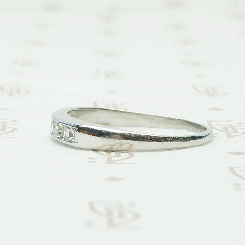 Vintage Channel Set Diamond Platinum Band