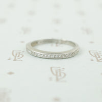 millgrain channel set diamond band platinum vintage