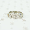 platinum open work wide eternity band vine and bud diamond set design 1920's