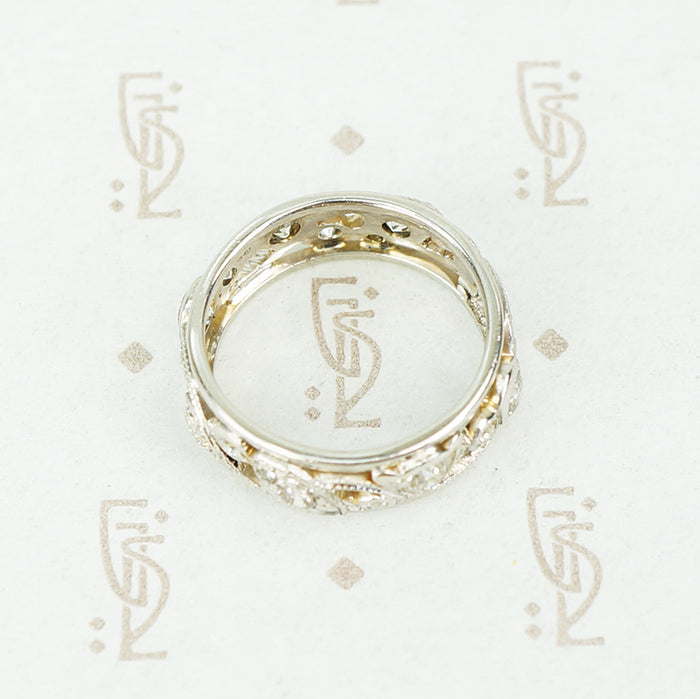 Vine and Flower 1920s Diamond Platinum Eternity Band