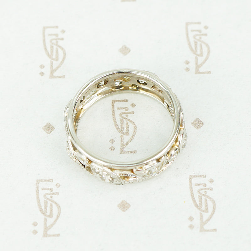 Vine and Flower 1920s Diamond Platinum Eternity Band