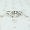 gorgeous white oec diamond in platinum 1940's engagement ring