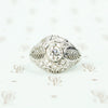 Edwardian Platinum Filigree Feather Ring