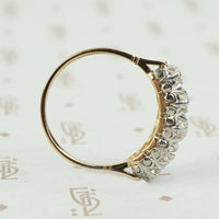 side view of 2 tone diamond band platinum on gold