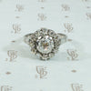 Vintage Platinum Halo Diamond Ring
