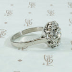 Vintage Platinum Halo Diamond Ring