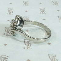 Vintage Platinum Halo Diamond Ring