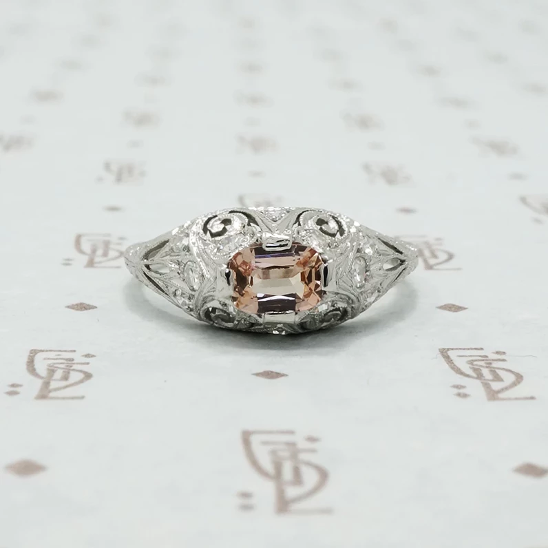 edwardian platinum filigree diamond ring