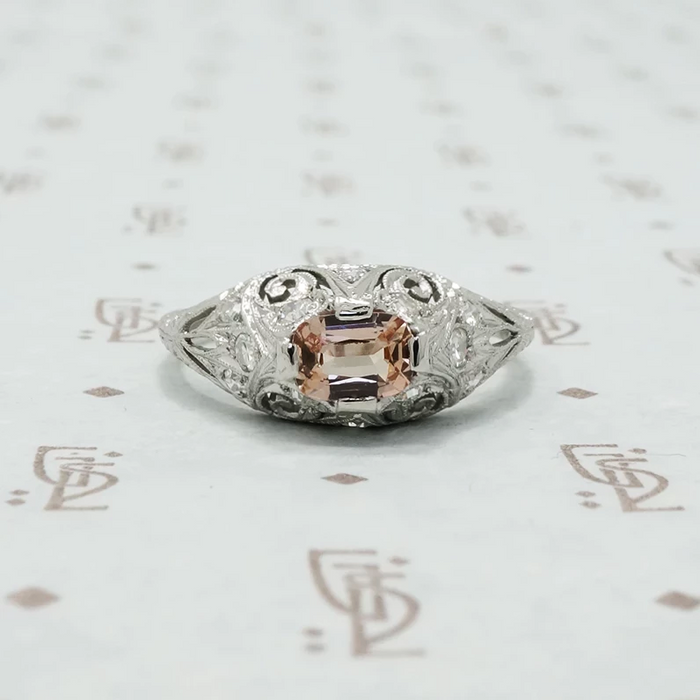 edwardian platinum filigree diamond ring