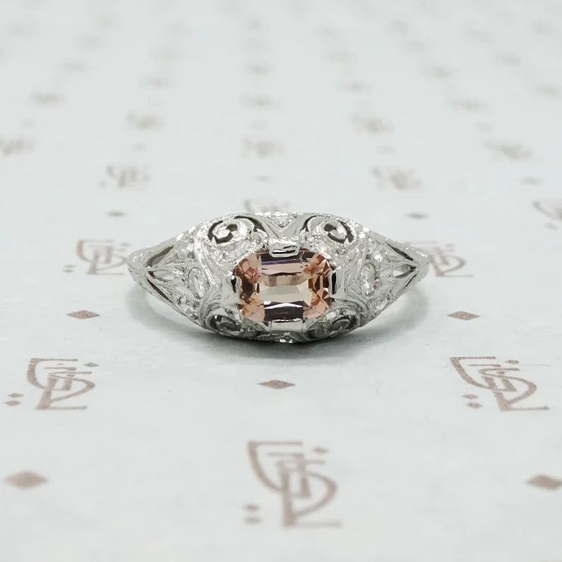 edwardian platinum filigree diamond ring