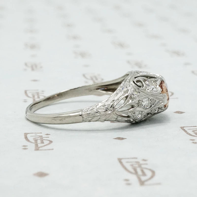 edwardian platinum filigree diamond ring