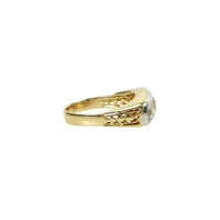 Platinum and Gold European Cut Diamond Gypsy Ring 2 tcw