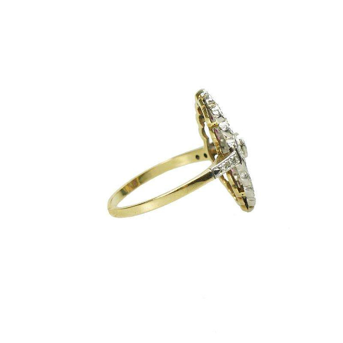 Platinum and 18k Yellow Gold Calibre Ruby and Diamond Ring
