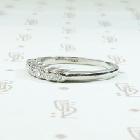 Pretty Platinum & Diamond Retro Wedding Band 