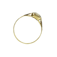 Platinum on 18k Yellow Gold Vintage Engagement Ring - Gem Set Love