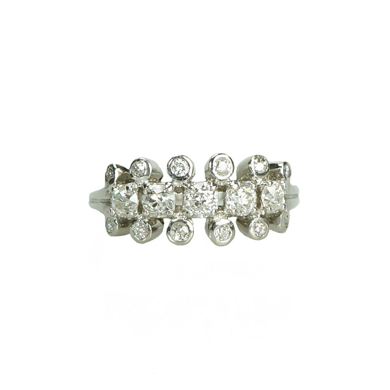 art deco oec diamond platinum band